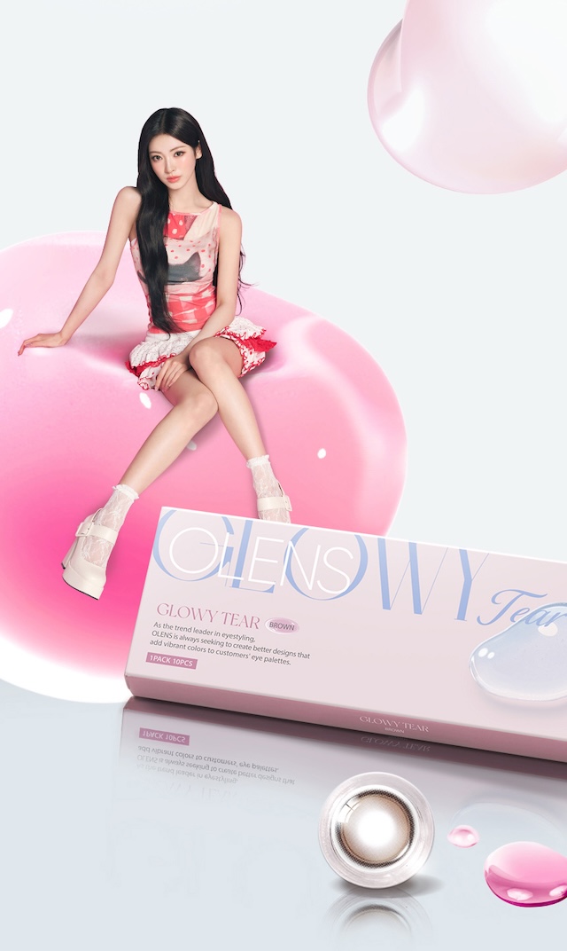 GLOWY TEAR 1DAY BROWN|度あり10枚 ブラウン オーレンズ グローイティア OLENS Glowy Tear DIA:14.2mmmm MEOVV(ミヤオ)  ワンデー カラコン カラーコンタクトレンズ
