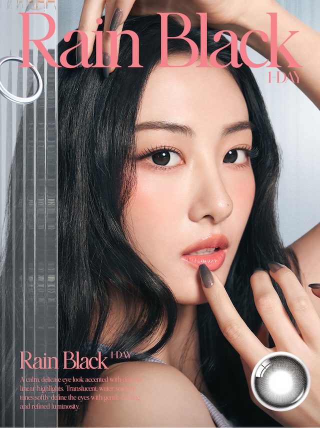 Rain Black 1DAY|度あり・度なし 10枚 オーレンズ レインワンデー ブラック DIA:14.2mm ワンデー カラコン カラーコンタクトレンズ