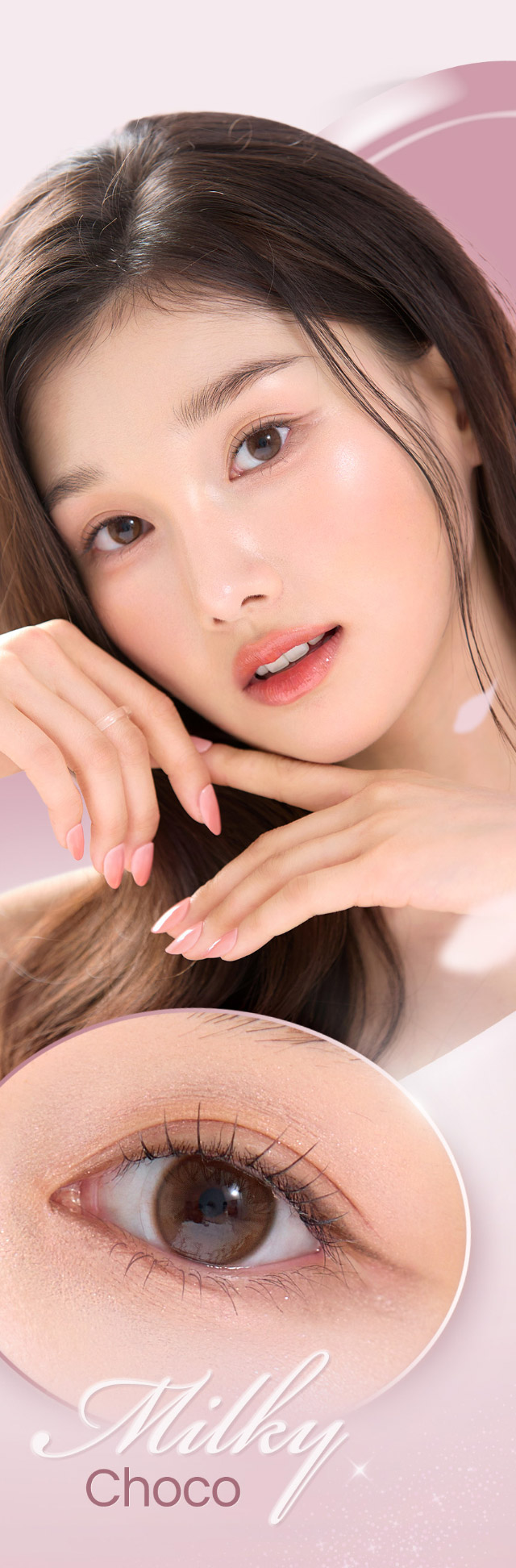 オーレンズ シャインタッチワンデー ミルキーチョコ|韓国カラコン オーレンズ オーレンズシャインタッチワンデー(OLENS Shine Touch 1day)はふんわりミルキーカラーとくっきり極細フチで儚い瞳になれるワンデーカラコン