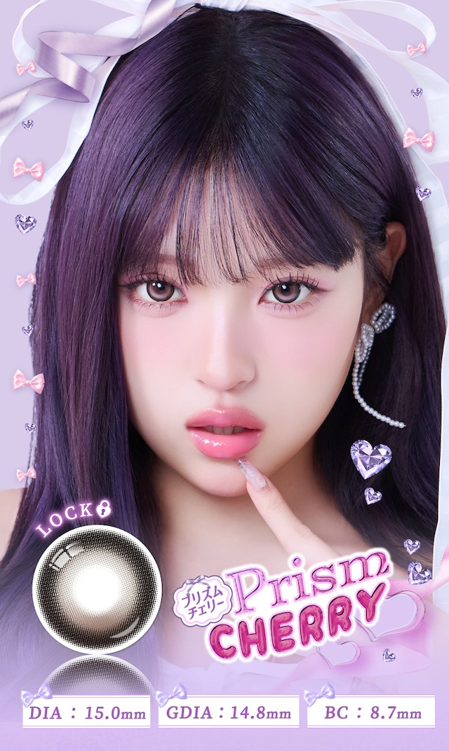 プリズムチェリー DIA:15mm GDIA:14.8mm BC:8.7mm あざとく甘い、バブみドーリー eye♡|度あり・度なし 10枚 プリモア1day DIA:15.0mm ワンデー カラコン カラーコンタクトレンズ