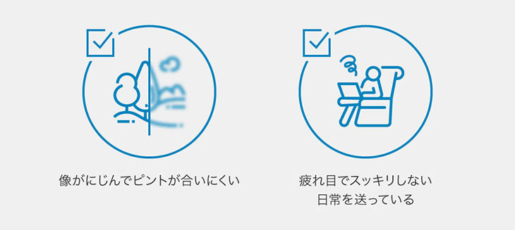 像がにじんでピントが合いにくい,疲れ目でスッキリしない日常を送っている