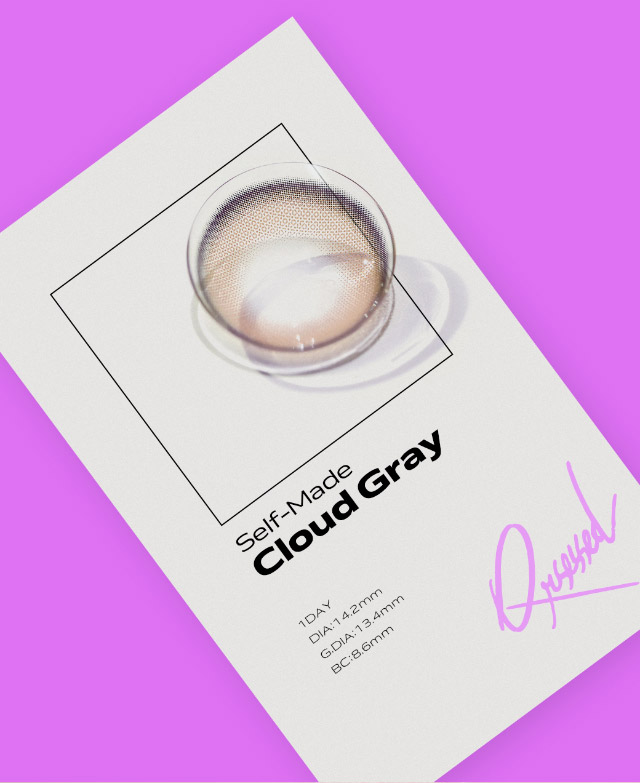 クラウドグレーレンズ写真|最新の韓国トレンドを盛り込んで表現したワンデーカラコン【クラセスト(Qrsessed)】ワンデーカラコン,1day,DIA14.2mm,含水率38.0%,低含水
