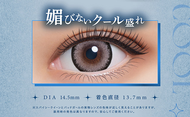 媚びないクール盛れ,DIA14.5mm,着色直径13.7mm|人気モデルせいせいプロデュース&イメージモデル,強く印象的な瞳になれる視線くぎづけカラコン「リセイ(RESAY)」1day,DIA14.5mm,UVカット