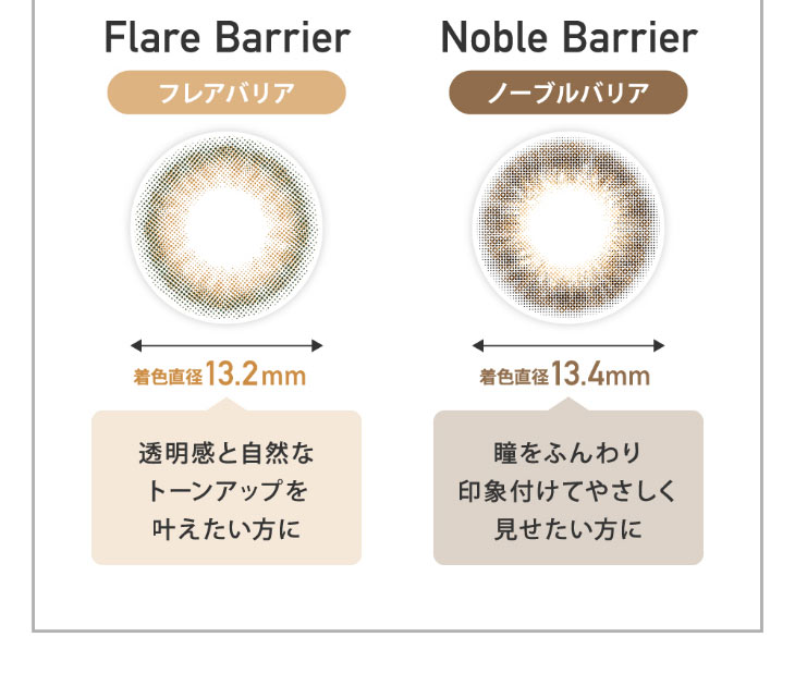 フレアバリア、ノーブルバリアの計4色