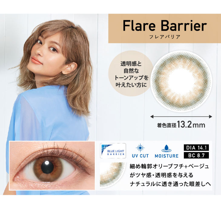 レヴィアブルーライトワンデーカラーのフレアバリア