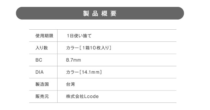 レヴィアブルーライトワンデーカラー製品概要