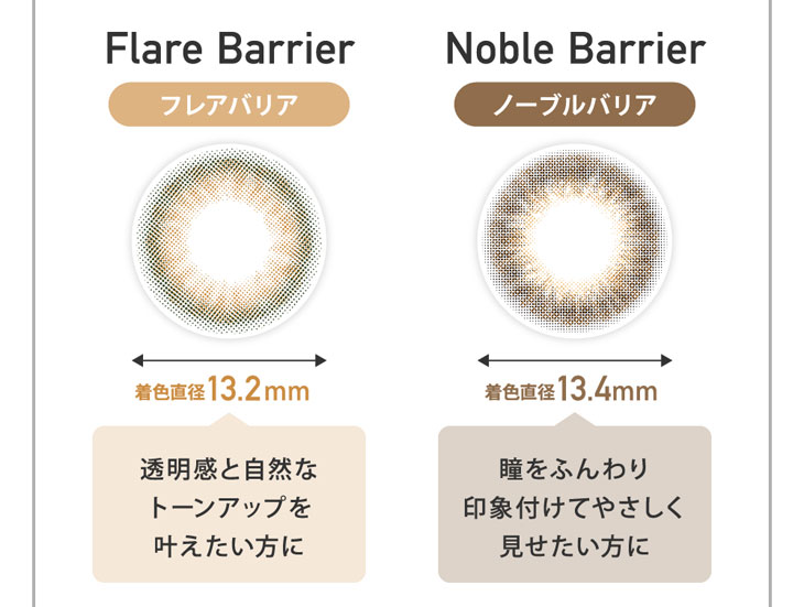 フレアバリア、ノーブルバリアの計4色