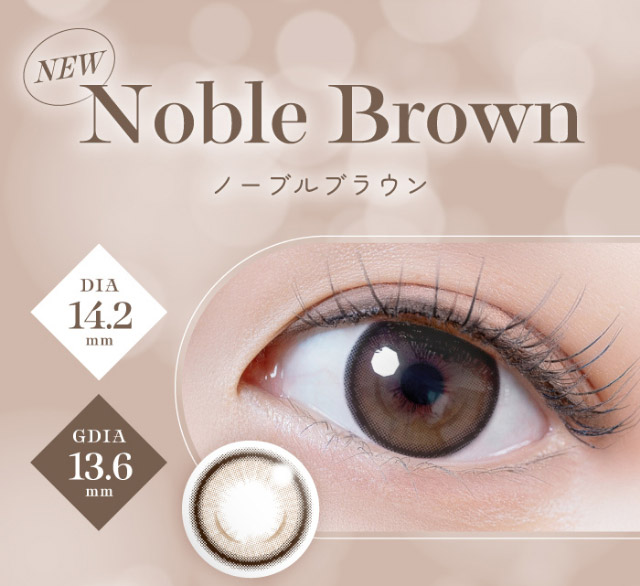 ノーブルブラウン|ナチュラルで透明感のある瞳になれる2WEEKカラコン,RICHI STANDARD 2WEEK SERIES(リッチスタンダードツーウィーク),2week,1箱6枚入り,DIA14.2mm,BC8.6mm