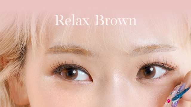 リラックスブラウン装用写真|ナチュラルで透明感のある瞳になれる2WEEKカラコン,RICHI STANDARD 2WEEK SERIES(リッチスタンダードツーウィーク),2week,1箱6枚入り,DIA14.2mm,BC8.6mm