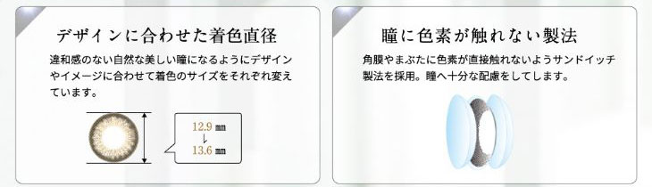 共通スペック 低含水14.1mm大人ナチュラル大人美的レンズサイズ