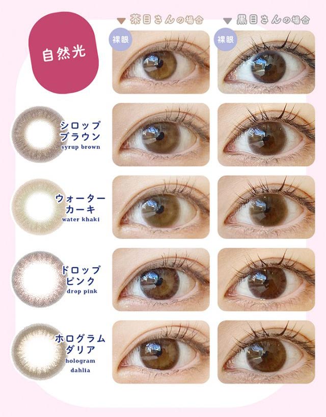 自然光での茶目さん黒目さん装用比較写真|毎日、過去イチ かわいいわたし 藤田ニコル(にこるん)プロデュース U.P.D.(アプデ)
