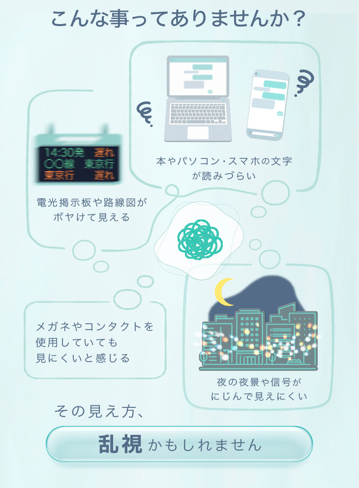 こんな事ってありませんか?本やパソコン・スマホの文字が読みづらい。メガネやコンタクトを使用していても見にくいと感じる。その見え方、乱視かもしれません|30枚 エアレンズトーリック1dayモイスチャー55% UV クリア(CYL-0.75/CYL-1.25/CYL-1.75/AXIS180°) DIA:14.5mm ワンデー コンタクトレンズ