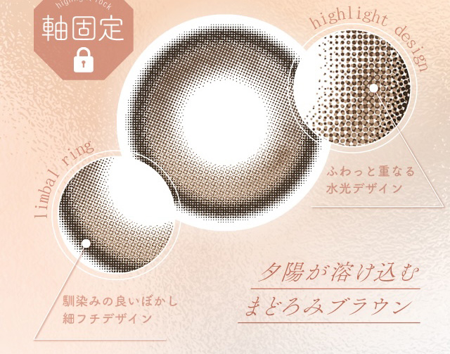 軸固定 馴染みの良いぼかし細フチデザイン ふわっと重なる水光デザイン 夕陽が溶け込むまどろみブラウン 度あり・度なし 10枚 エフォス ラルブラウン DIA:14.5mm ワンデー カラコン カラーコンタクトレンズ