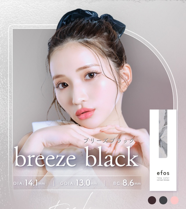 ブリーズブラック breeze black 度あり・度なし 10枚 エフォス ブリーズブラック DIA:14.1mm ワンデー カラコン カラーコンタクトレンズ