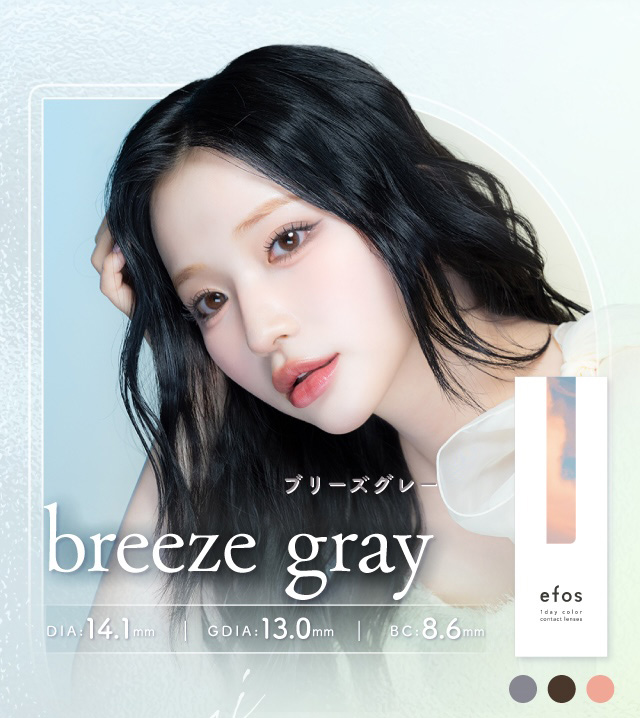 ブリーズグレー breeze gray 度あり・度なし 10枚 エフォス ブリーズグレー DIA:14.1mm ワンデー カラコン カラーコンタクトレンズ