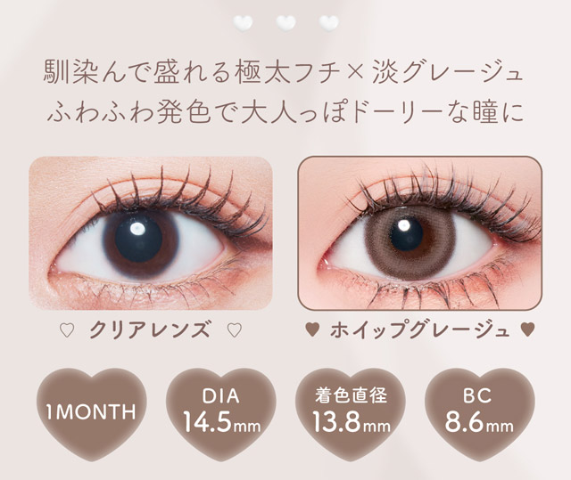 ホイップグレージュ 装用画像 スペック