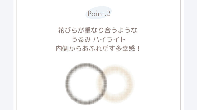 レンズPoint.2花びらが重なり合うようなうるみ ハイライト内側からあふれだす多幸感!