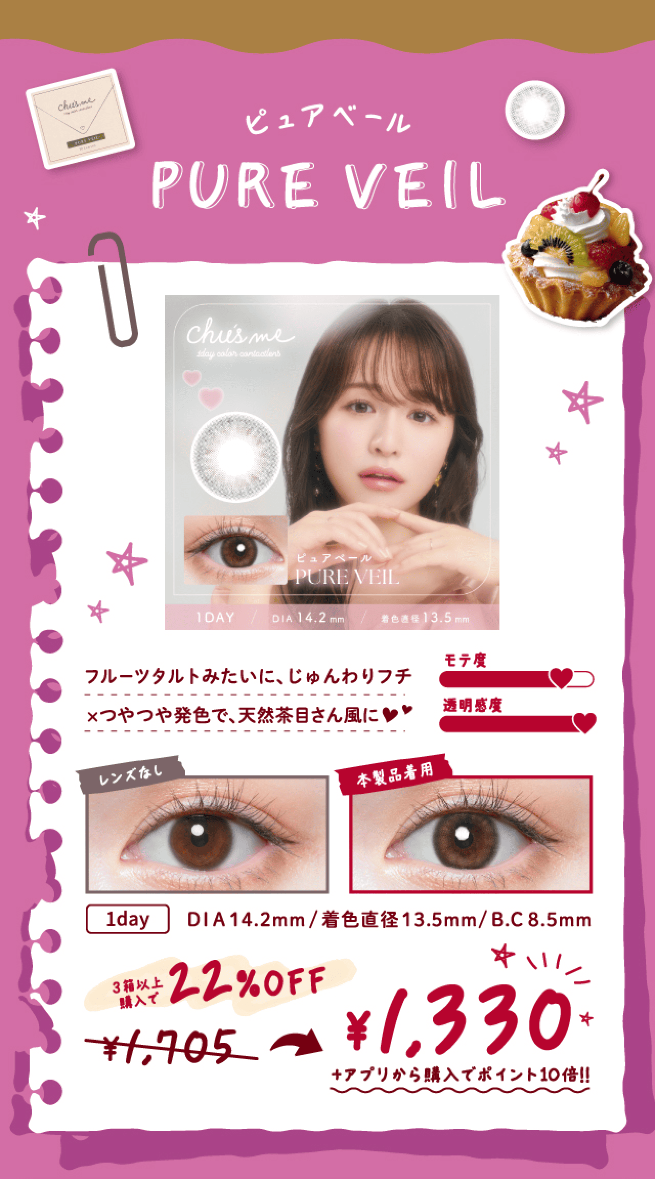 フルーツタルトみたいにじゅんわりふち✖︎ツヤツヤ発色で天然茶目さん風に