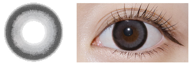 シークレット キャンディーマジックワンデー プルモグレー レンズ/装用画像