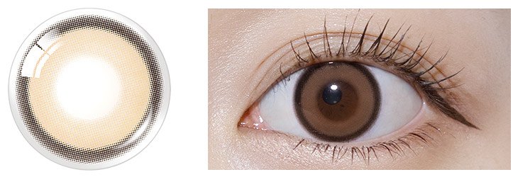 OLENS(オーレンズ)リアリッシュワンデー ブラウン 近めの装用画像