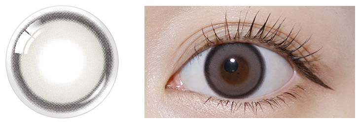 OLENS(オーレンズ) リアリッシュワンデー グレー 近めの装用画像