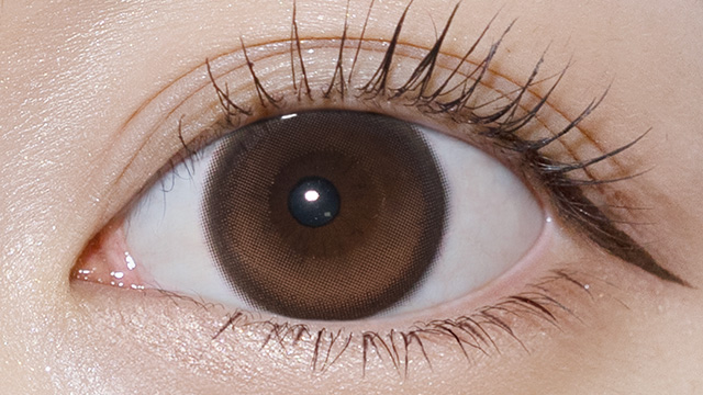 ワンデーリフレア アンローラ ルナンブラウンの装用画像