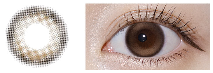 エンジェルカラーバンビワンデー スノーココア レンズ/装用画像