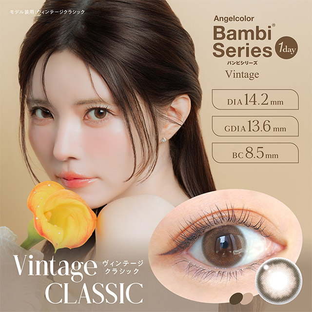エンジェルカラーヴィンテージワンデー ヴィンテージクラシック(AngelColorVintage1day Vintage CLASSIC)益若つばさ(つーちゃん)|益若つばさ(つーちゃん)イメージモデル エンジェルカラーバンビヴィンテージワンデー(AngelColorVintage1day)