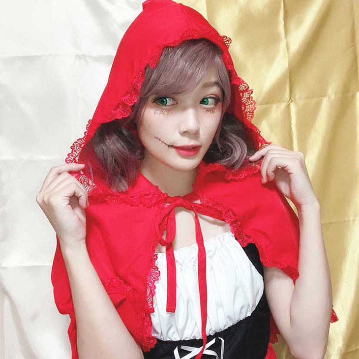 モアコンモデル ハルのハロウィンコスプレ 赤ずきんの画像