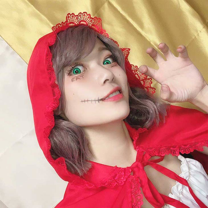 モアコンモデル ハルのハロウィンコスプレ 赤ずきんの画像