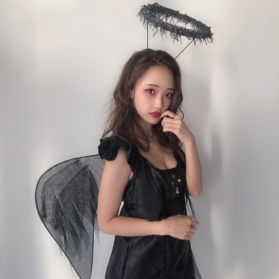 モアコンモデル ゆうのハロウィンコスプレ ゴシックエンジェルの画像