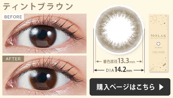モラク ワンデー カラコン ティントブラウンの装用画像