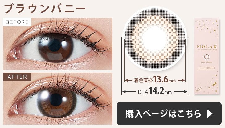 モラク ワンデー カラコンブラウンバニーの装用画像