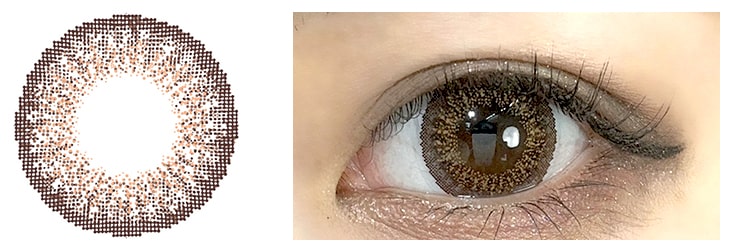 ラヴェール ブラウンミラージュ カラコン装用画像