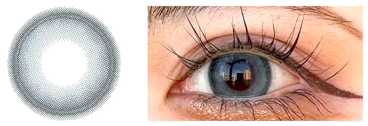 エンジェルカラーバンビワンデー スワンブルー カラコン装用画像