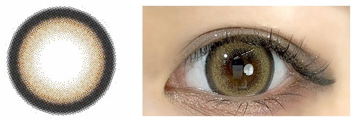 フルーリー リングオレンジブラウン(もふもふハムスター) カラコン装用画像