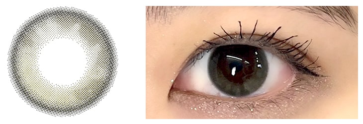 チューズミー ティアーオリーブ カラコン装用画像