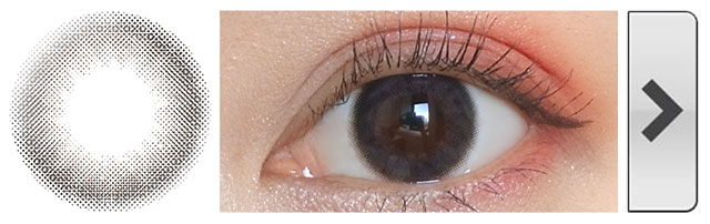 エバーカラー1dayナチュラル モイストレーベルUV アーバンノワール モアコンスタッフ装用画像