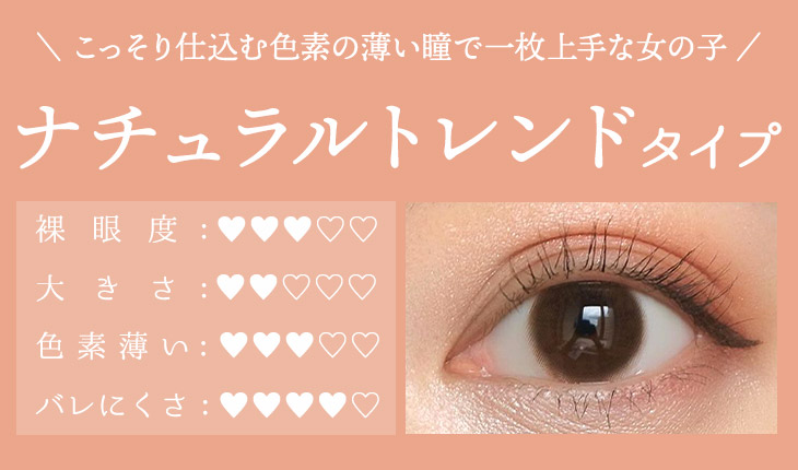 こっそり仕込む色素の薄い瞳で一枚上手な女の子 ナチュラルトレンドタイプ